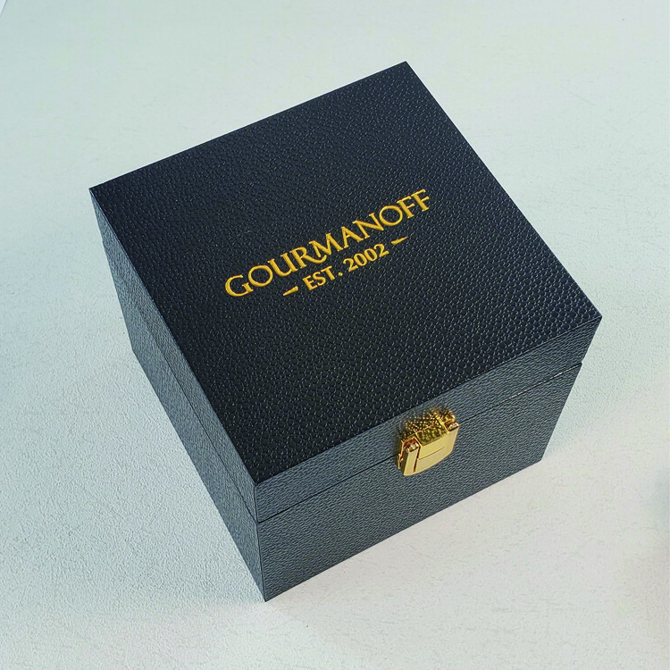  Custom Black Leather Luxury Caviar Gift Boxes with Foam and Ice Pack - Shenzhen Kaijie Packaging