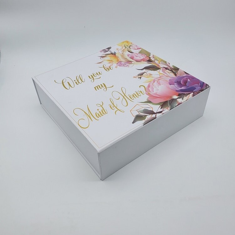  Customized Pink Cardboard Luxury Gift Box with Ribbon Packaging for Sale