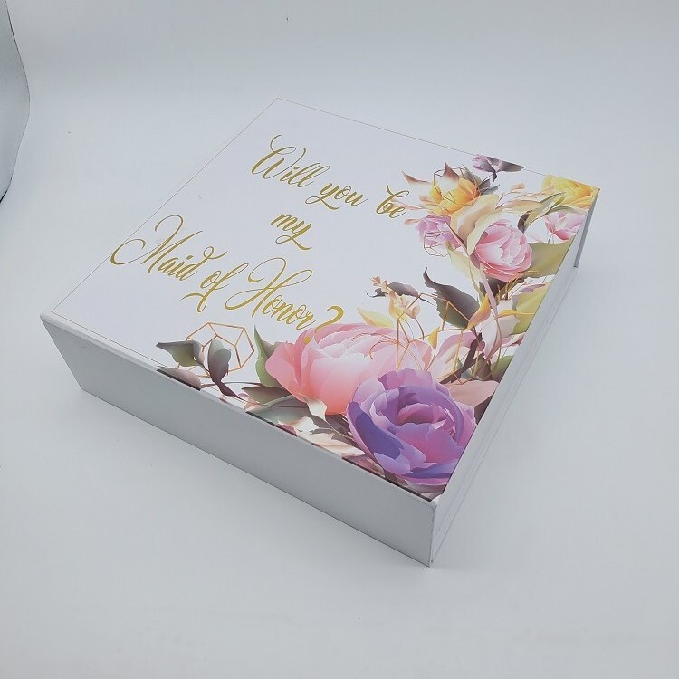 Customized Pink Cardboard Luxury Gift Box with Ribbon Packaging for Sale