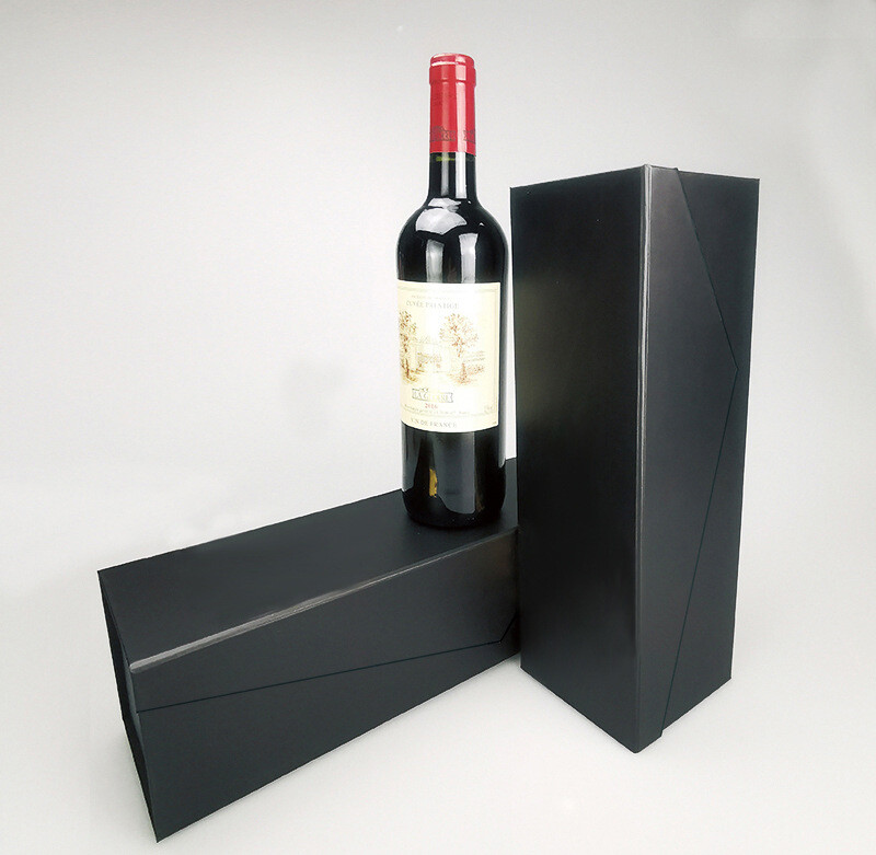  Custom Luxury Red Wine Champagne Alcohol Gift Box with Black Packaging
