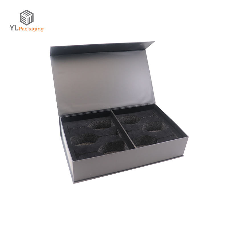  Custom Black Whiskey Glasses Decanter Set with Magnetic Lid Gift Packaging Box