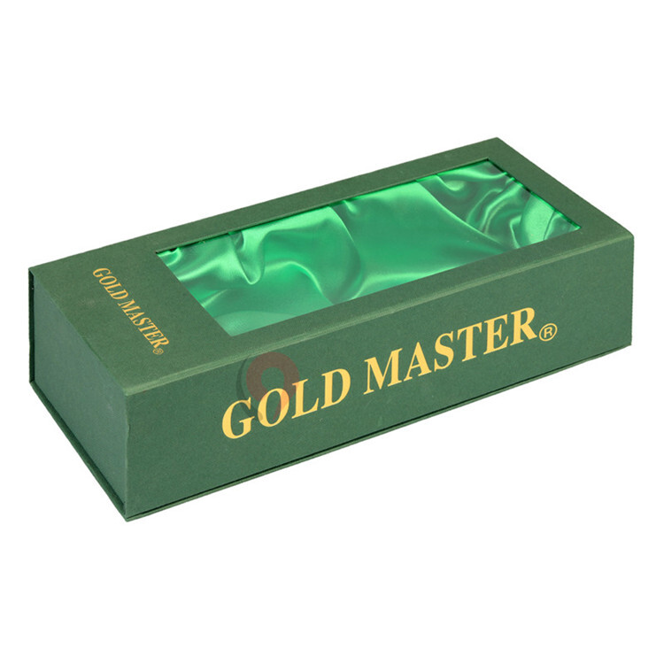  Customized Green Magnetic Jewelry Box with Satin Clear Window for Elegant Gift Packaging