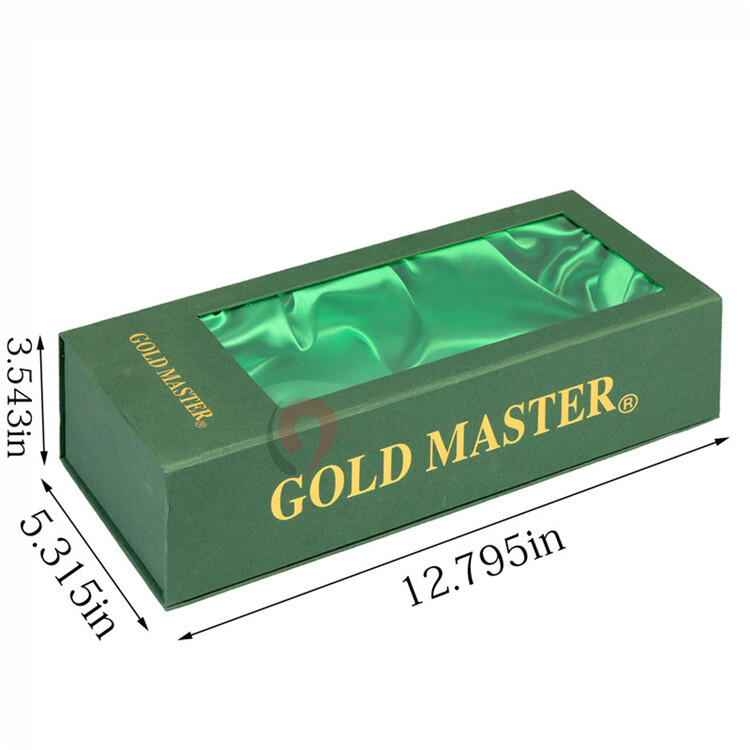  Customized Green Magnetic Jewelry Box with Satin Clear Window for Elegant Gift Packaging