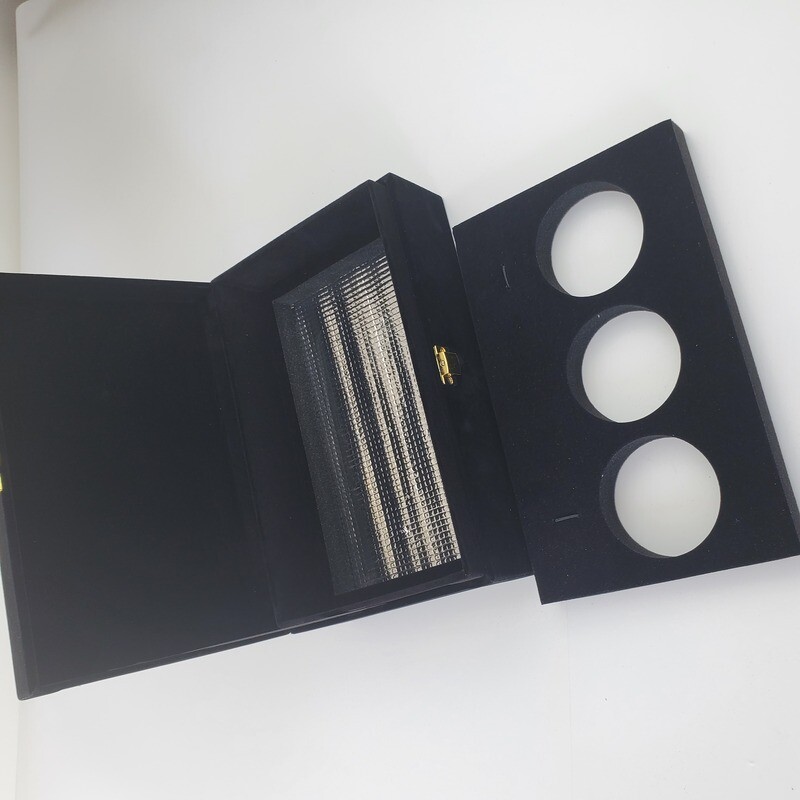  Custom Beige Wooden Display Packaging for Luxury Caviar Gift Box 125g