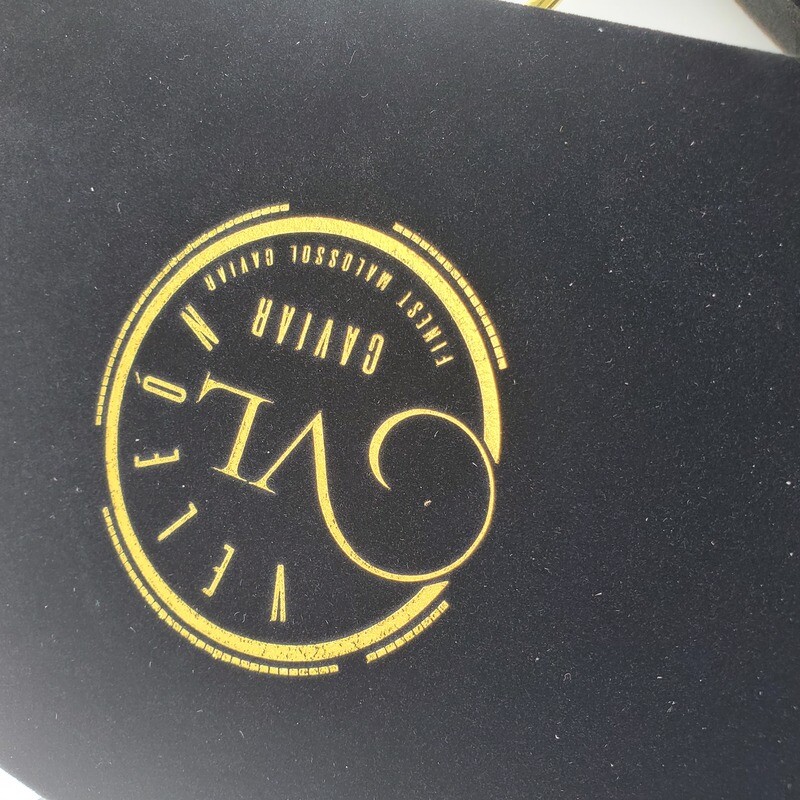  Custom Beige Wooden Display Packaging for Luxury Caviar Gift Box 125g