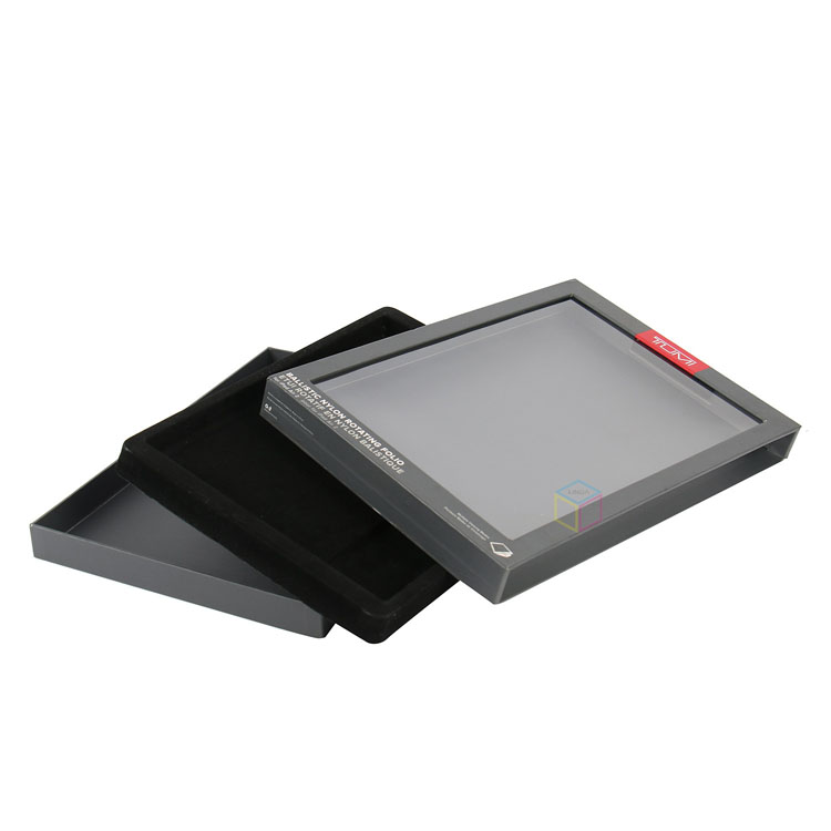  Custom Rigid Black Cardboard Sliding Drawer Badge Packaging Pin Box with High-Quality Printing