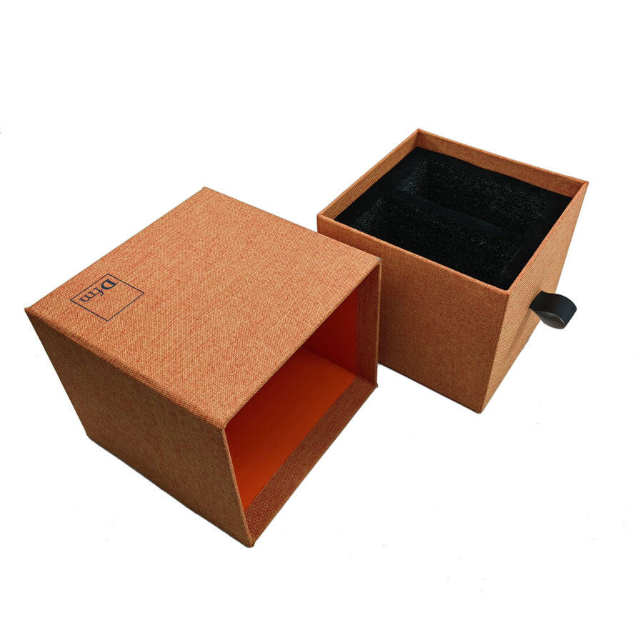  Custom Slide-Out Fabric Covered Gift Box with Small Product Packaging