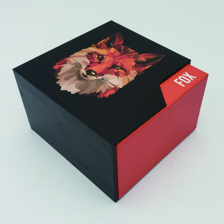 Custom Red Paper Light Drawer Packaging Cardboard Box with Foam Inserts for Shipping