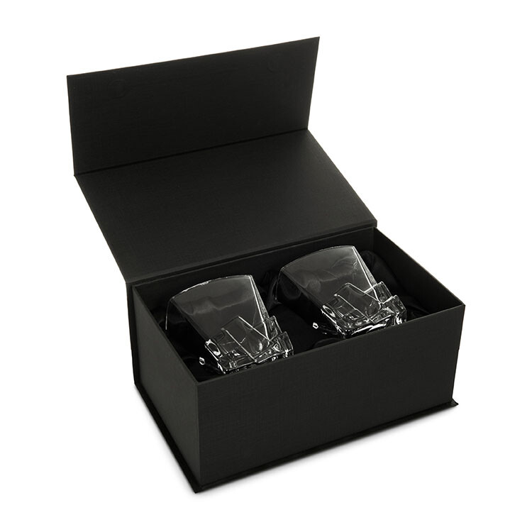 Custom Luxury Black Cardboard Display Gift Boxes for Wine Glasses - High-End Packaging Solutions