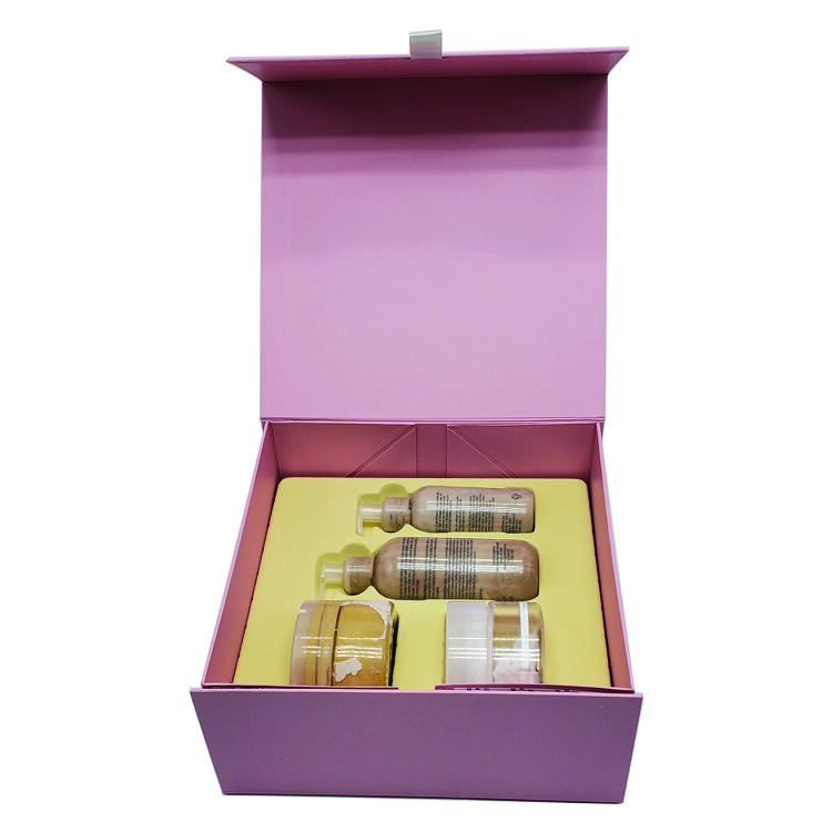 Custom High-End Skin Care Set Packaging in White Paper Box with Lid