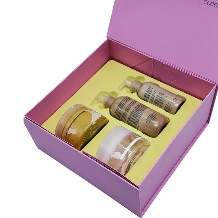 Custom High-End Skin Care Set Packaging in White Paper Box with Lid