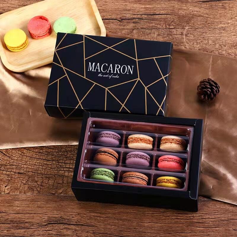  Wholesale Cheap Black Premium 4 Macarons Gift Packaging Box with Divider - Custom Corrugated Boxes