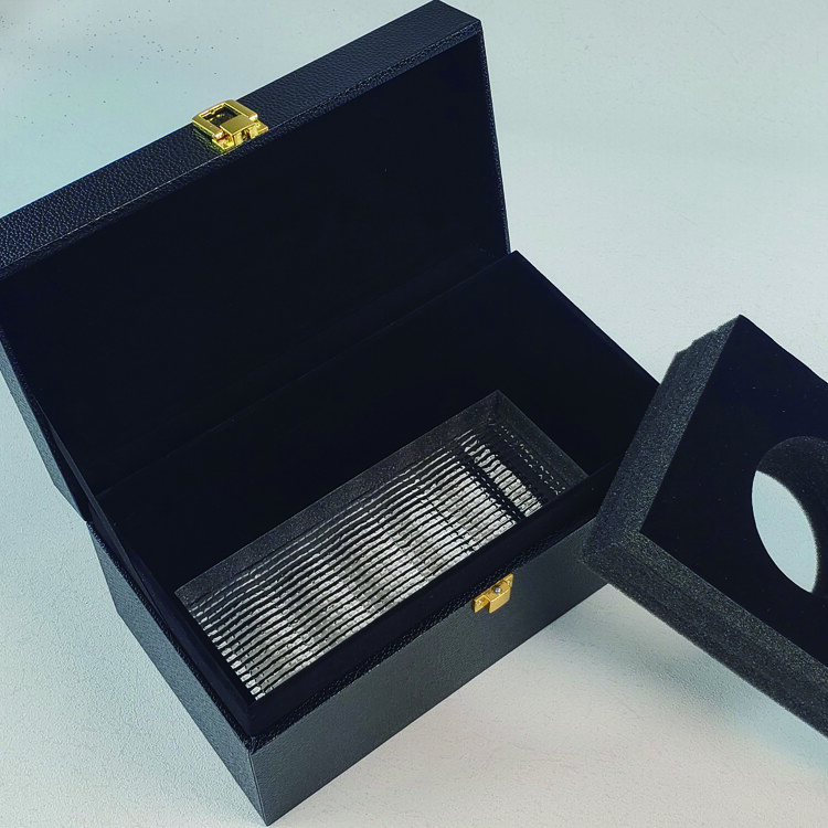 Custom Small Black Matte Paper Display Box for 50gr Tin Caviar Packaging