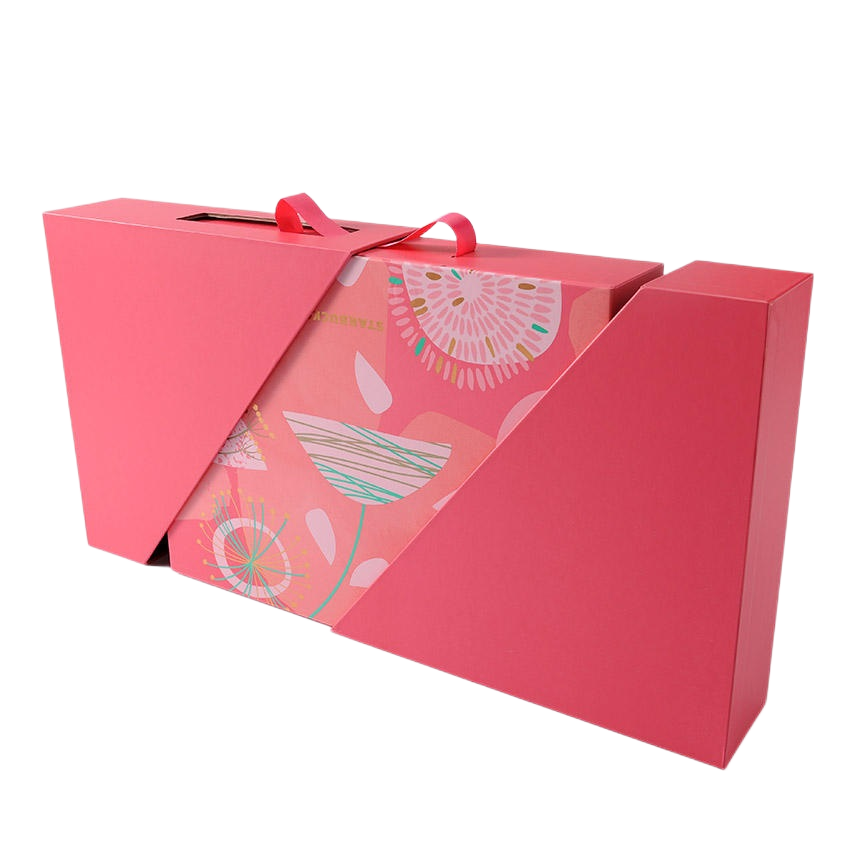 Custom Luxury Pink Moon Cake Package Boxes - Empty Gift Boxes with Paper Dividers for Food & Sweets