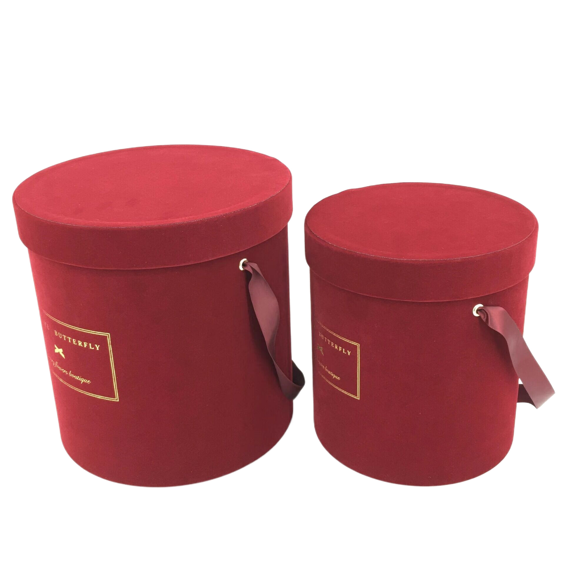 Custom Red Suede Velvet Box for Flower Hat Gift Packaging - High-Quality & Eco-Friendly
