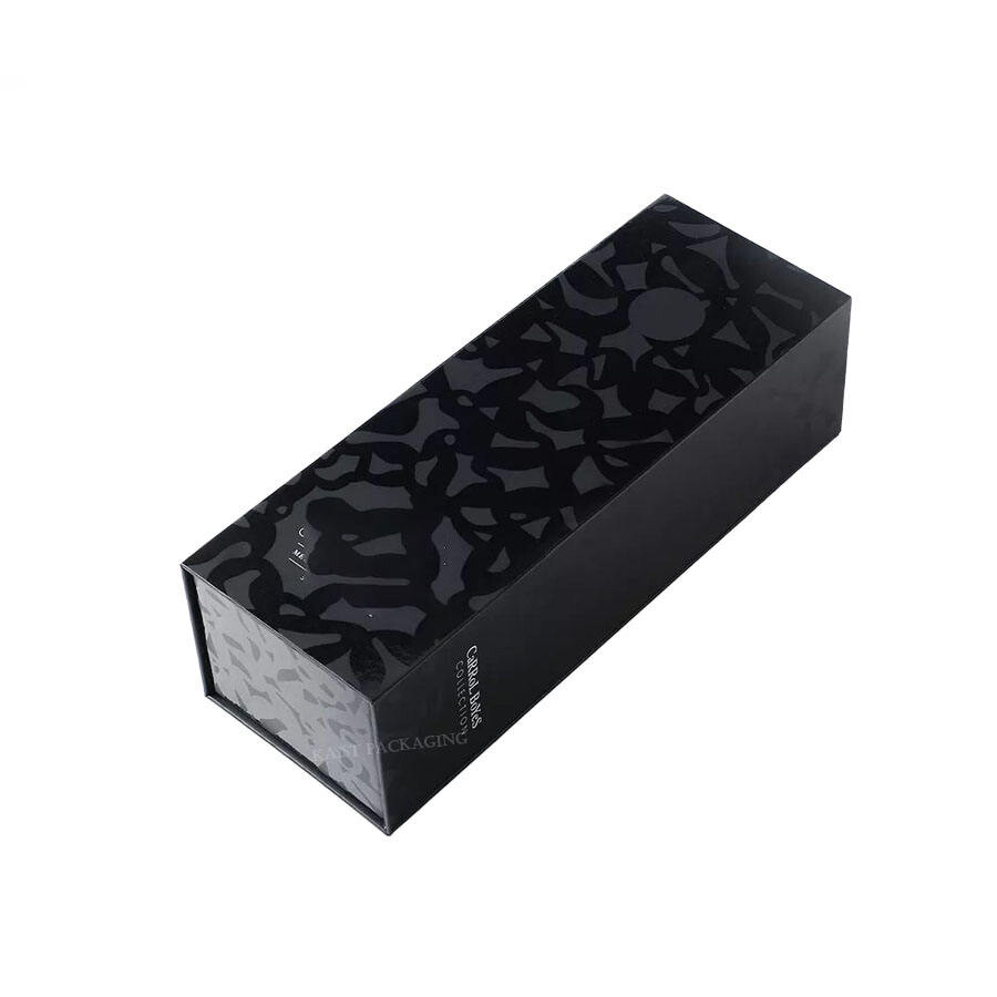 Custom Luxury Red Wine Champagne Alcohol Gift Box with Black Packaging