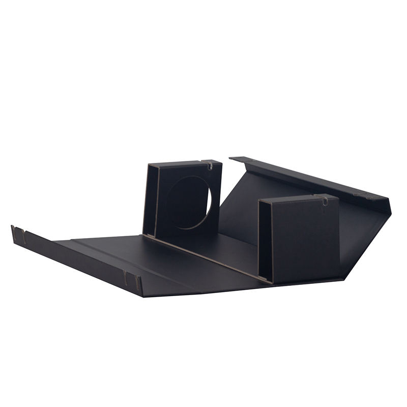 High-Quality Single Wine Gift Packaging: Elegant Black Paper Flat Fold Magnetic Box