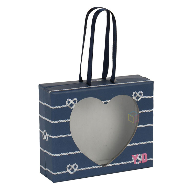 Custom Necklace Jewelry Gift Packaging: Elegant Small Black Paper Box with Clear Window