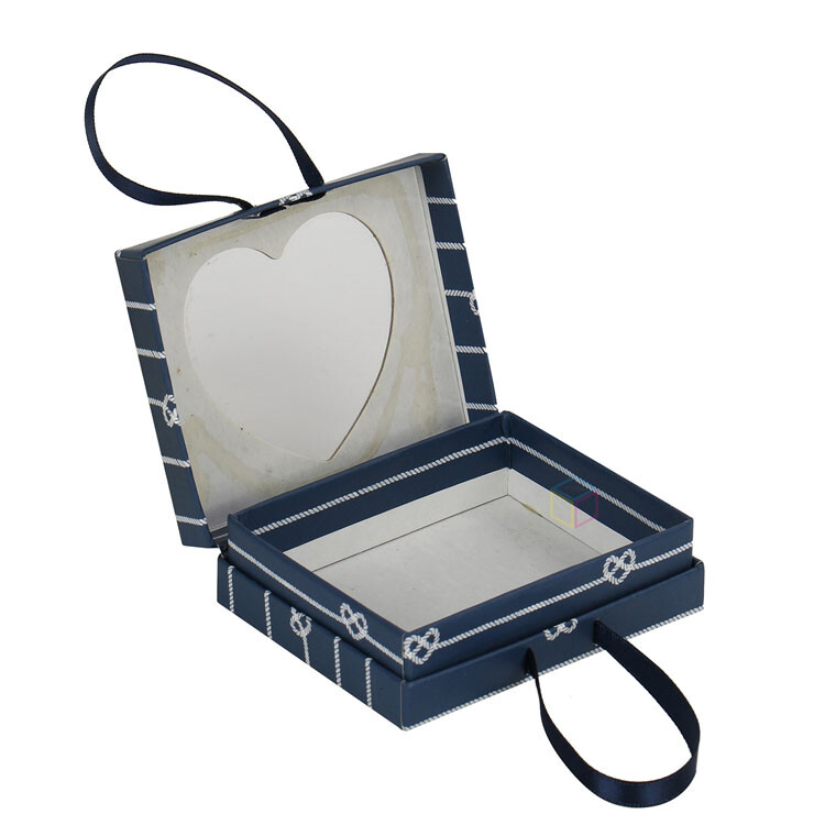 Custom Necklace Jewelry Gift Packaging: Elegant Small Black Paper Box with Clear Window