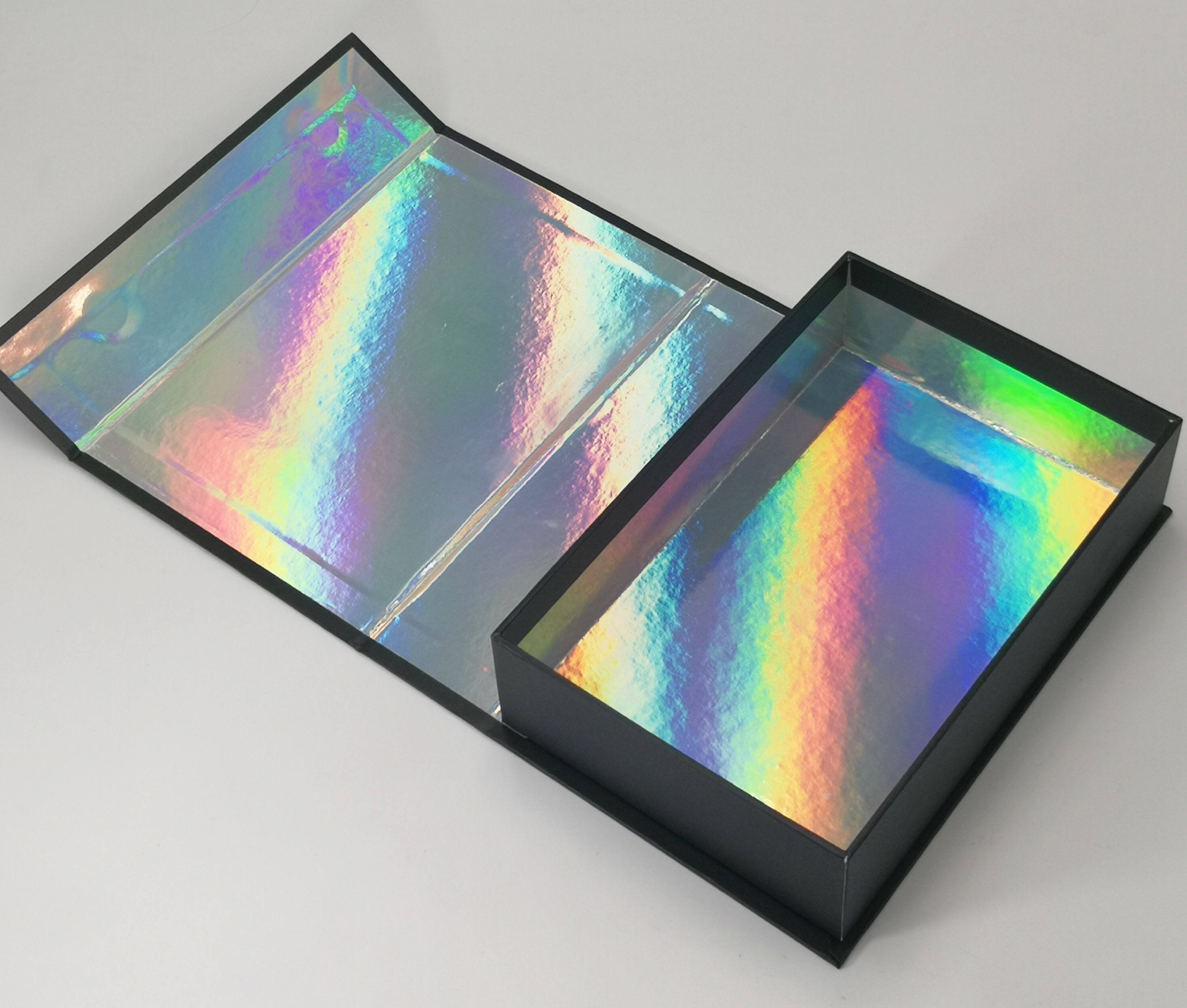 Black Holographic Magnetic Lip Gift Coffee Bag Packaging Cardboard Box - Custom & Eco-Friendly