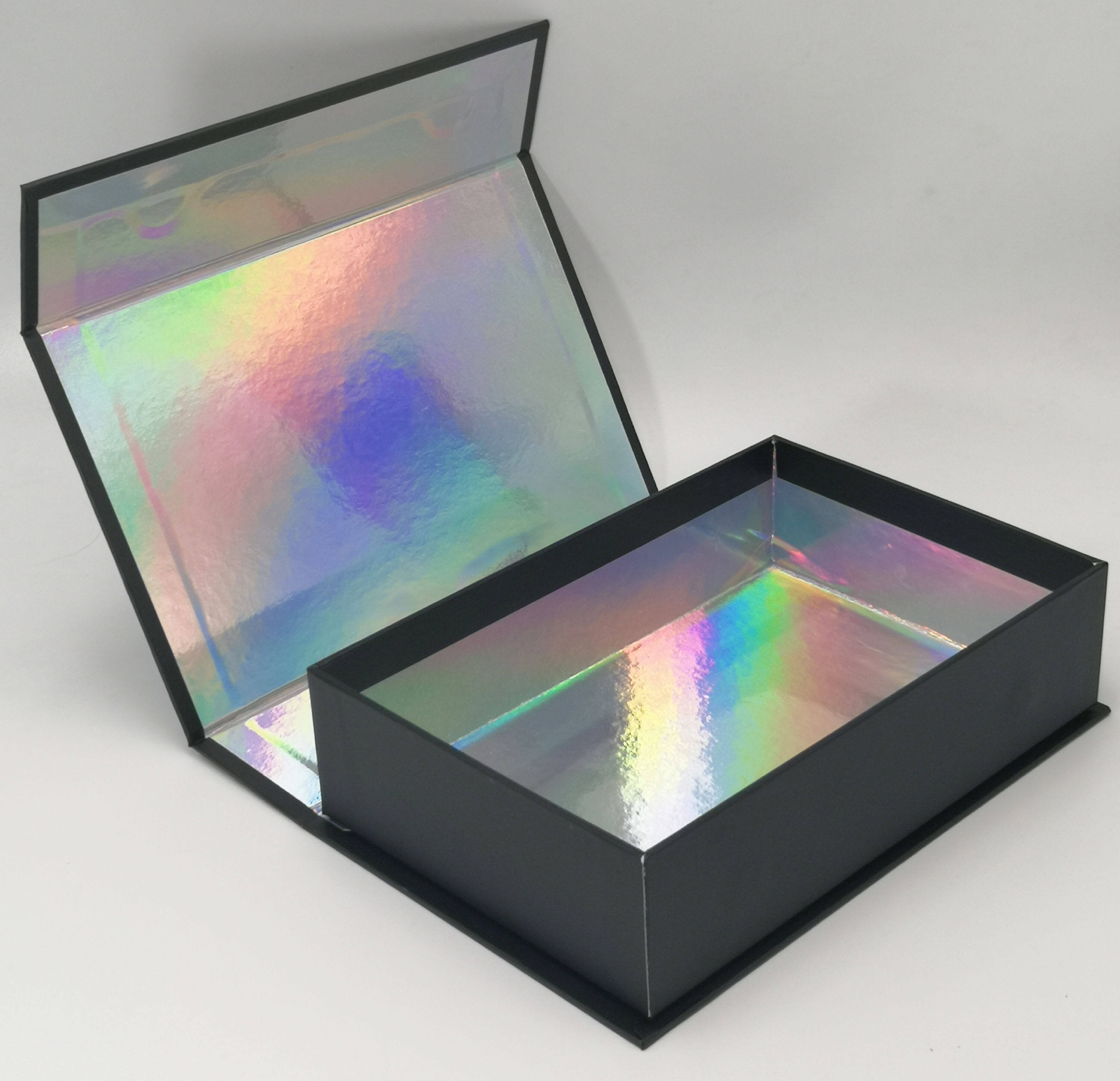 Black Holographic Magnetic Lip Gift Coffee Bag Packaging Cardboard Box - Custom & Eco-Friendly