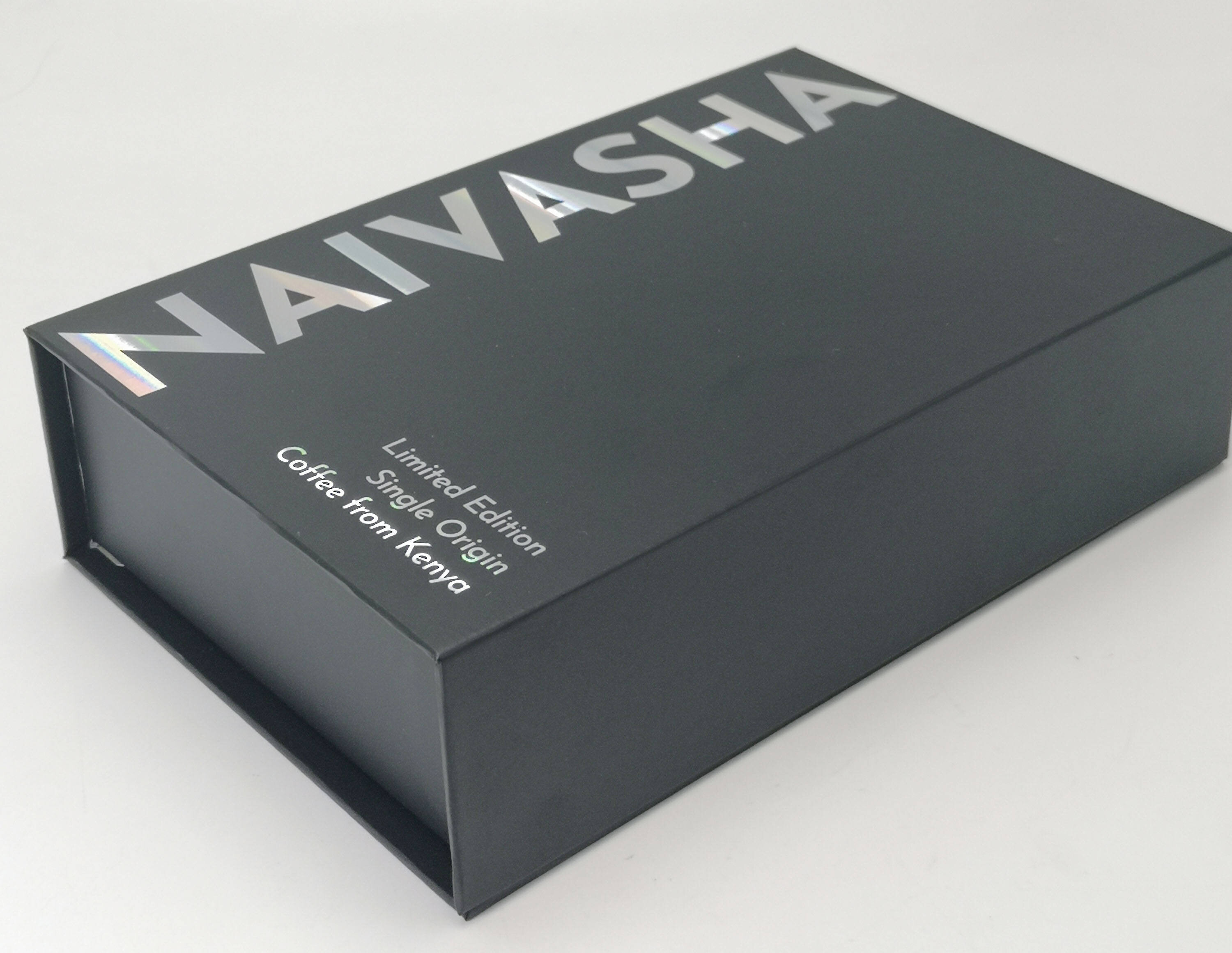 Black Holographic Magnetic Lip Gift Coffee Bag Packaging Cardboard Box - Custom & Eco-Friendly