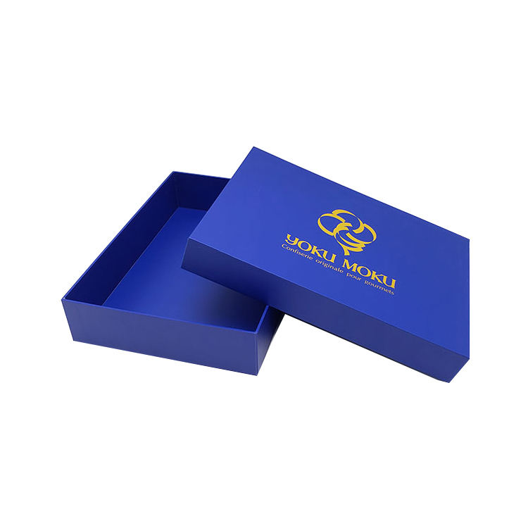 Customized Gold Stamp Logo Blue Cardboard Luxury Belt Box with Silk Satin Insert for High-End Packaging