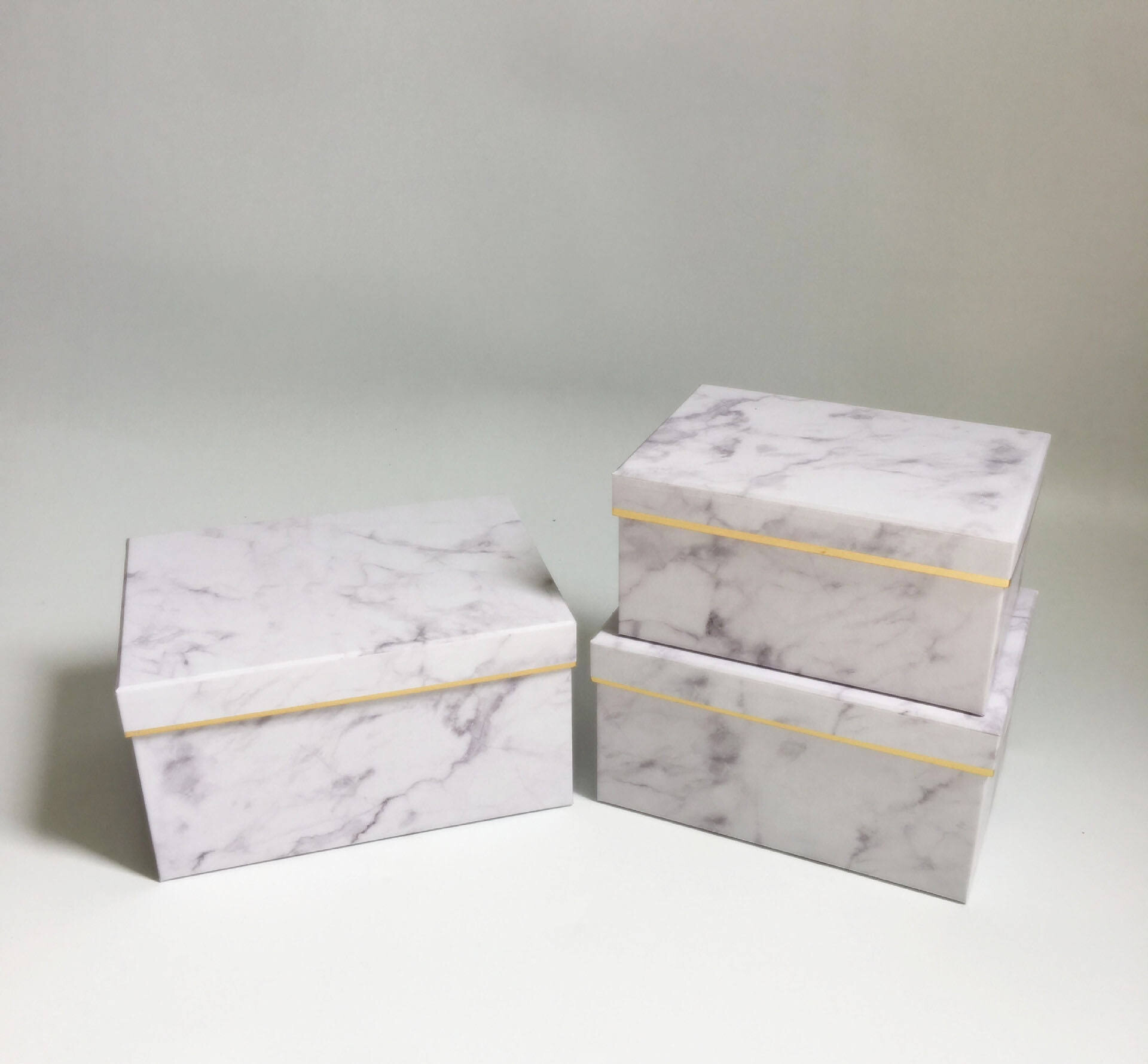 In-Stock Champagne and Black Marble Color Flower Gift Craft Cardboard Box