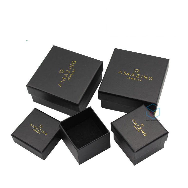 Custom Small Black Cardboard Gift Boxes for Jewelry Packaging - Shenzhen Kaijie