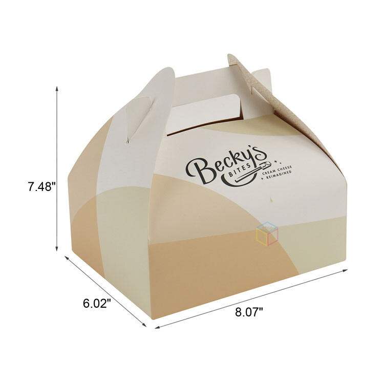 Custom Die-Cut Food Paper Boxes with Handles for Delivery Packaging