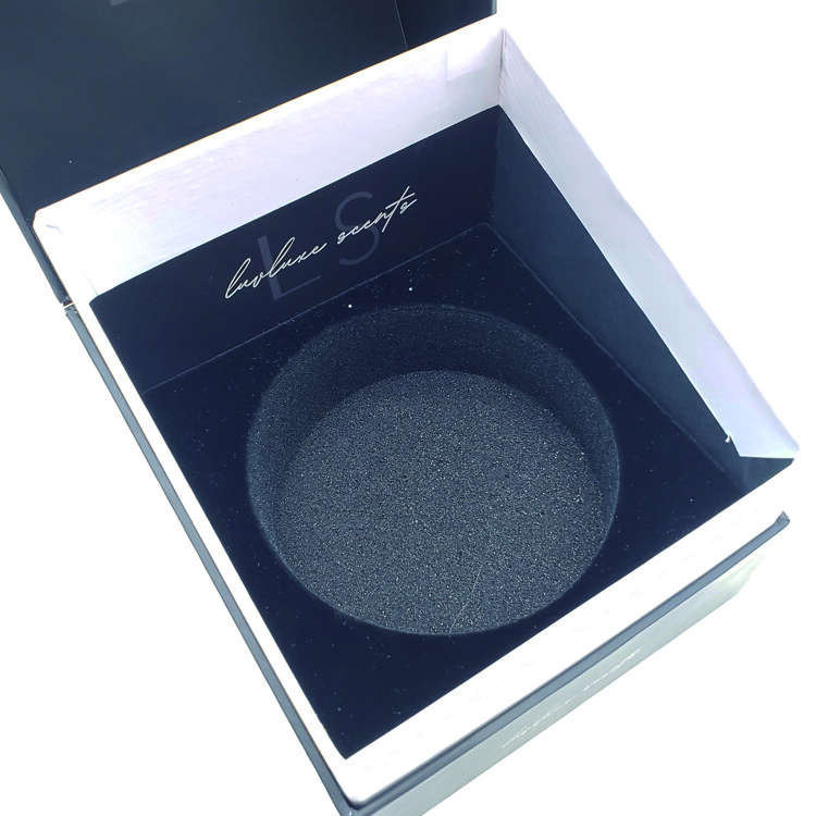 Luxury Rigid Candle Box with Lid & Gold Foil Accents | Custom Scented Candle Packaging