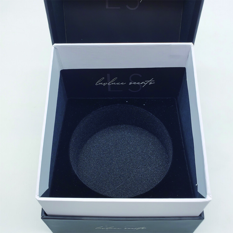 Luxury Rigid Candle Box with Lid & Gold Foil Accents | Custom Scented Candle Packaging