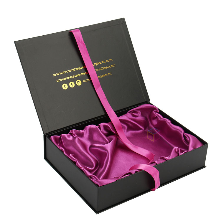 Custom Recyclable Book-Style Box for Skincare Sets with Ribbon Tie Closure | Eco-Friendly Packaging