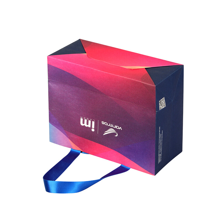 Custom Pink Ribbon Hand-Held Shopping Bags with Logo | Eco-Friendly Paper Bags in Different Sizes