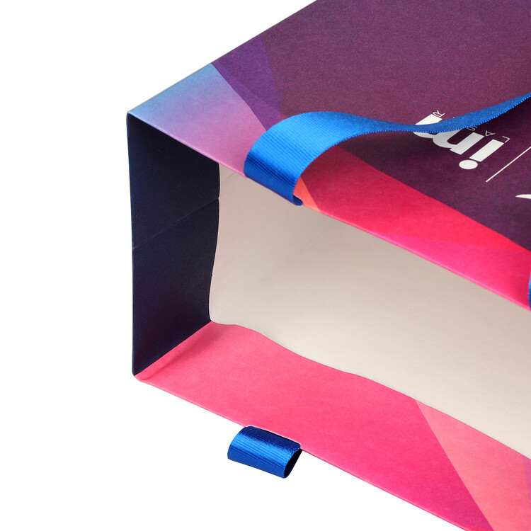 Custom Pink Ribbon Hand-Held Shopping Bags with Logo | Eco-Friendly Paper Bags in Different Sizes