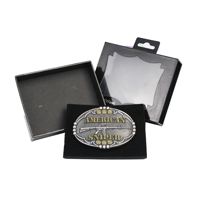 Custom Flip Top PVC Window Paper Gift Box - Black Rigid Cardboard Magnetic Closure Packaging