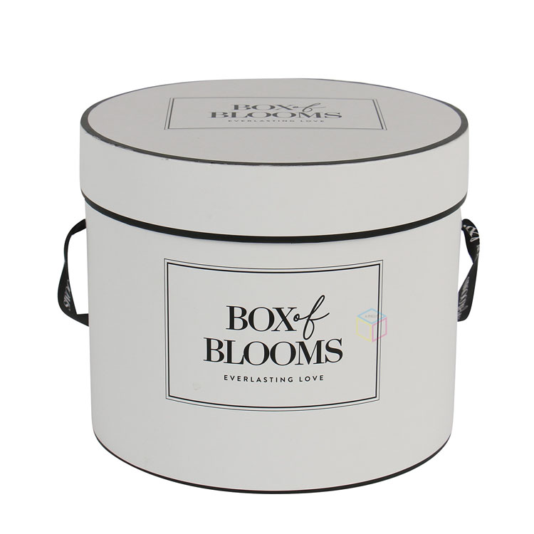 Luxury Velvet Round Hat Box with Flower Roses | Custom Suede Packaging Boxes