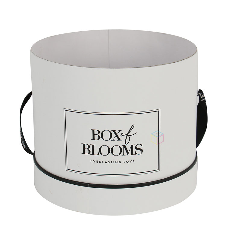 Luxury Velvet Round Hat Box with Flower Roses | Custom Suede Packaging Boxes