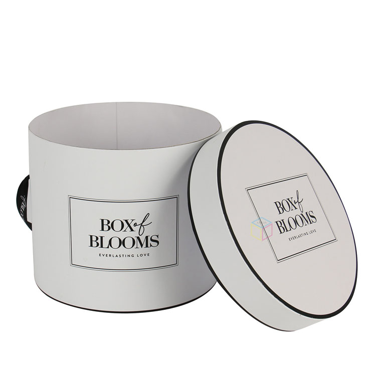 Luxury Velvet Round Hat Box with Flower Roses | Custom Suede Packaging Boxes