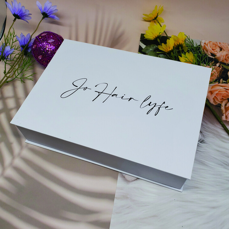 Luxury Custom Logo Wig Box | Magnetic Closure Foldable Rigid Cardboard Hair Extension Roller Packaging