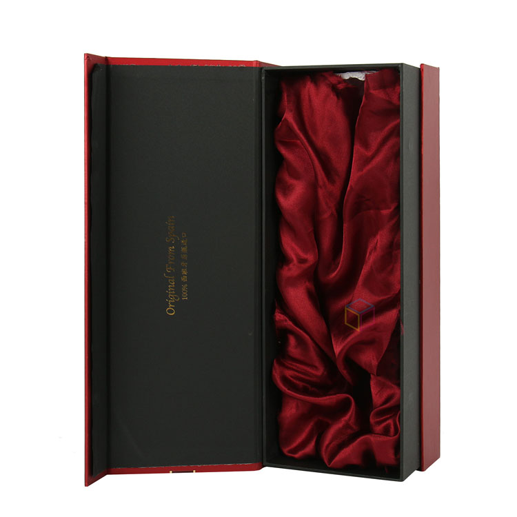 Custom Book Shape Paperboard Wine Box with Silk & Styrofoam | Handmade Rigid Gift Shipping Transport Box