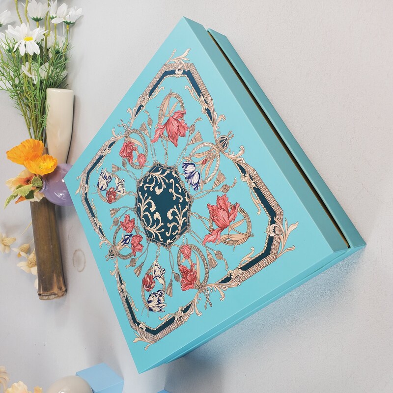 Creative Moon Cake Packaging | Empty Tea Gift Box | Mid Autumn Festival 4 Pieces 1 Tin Rigid Boxes | Custom Paperboard Printing