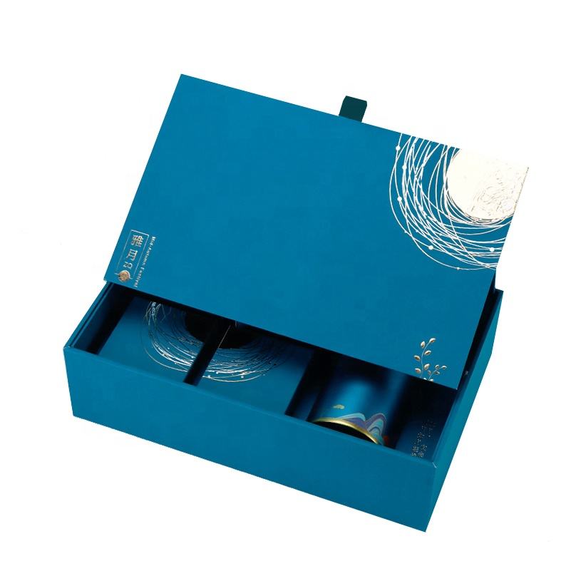 Creative Moon Cake Packaging | Empty Tea Gift Box | Mid Autumn Festival 4 Pieces 1 Tin Rigid Boxes | Printing Paper Box