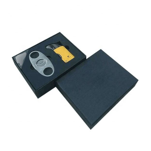 Custom Logo Luxury High End Quality Cigar Set With Lighter Cutter Gift Box | Premium Cigar Accessories