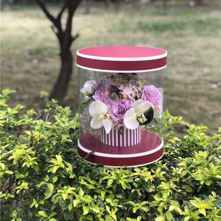 Guangdong Paper Round Cylinder Color Printing Packaging Acetate PVC Wall Flower Box | Custom Design & Eco-Friendly