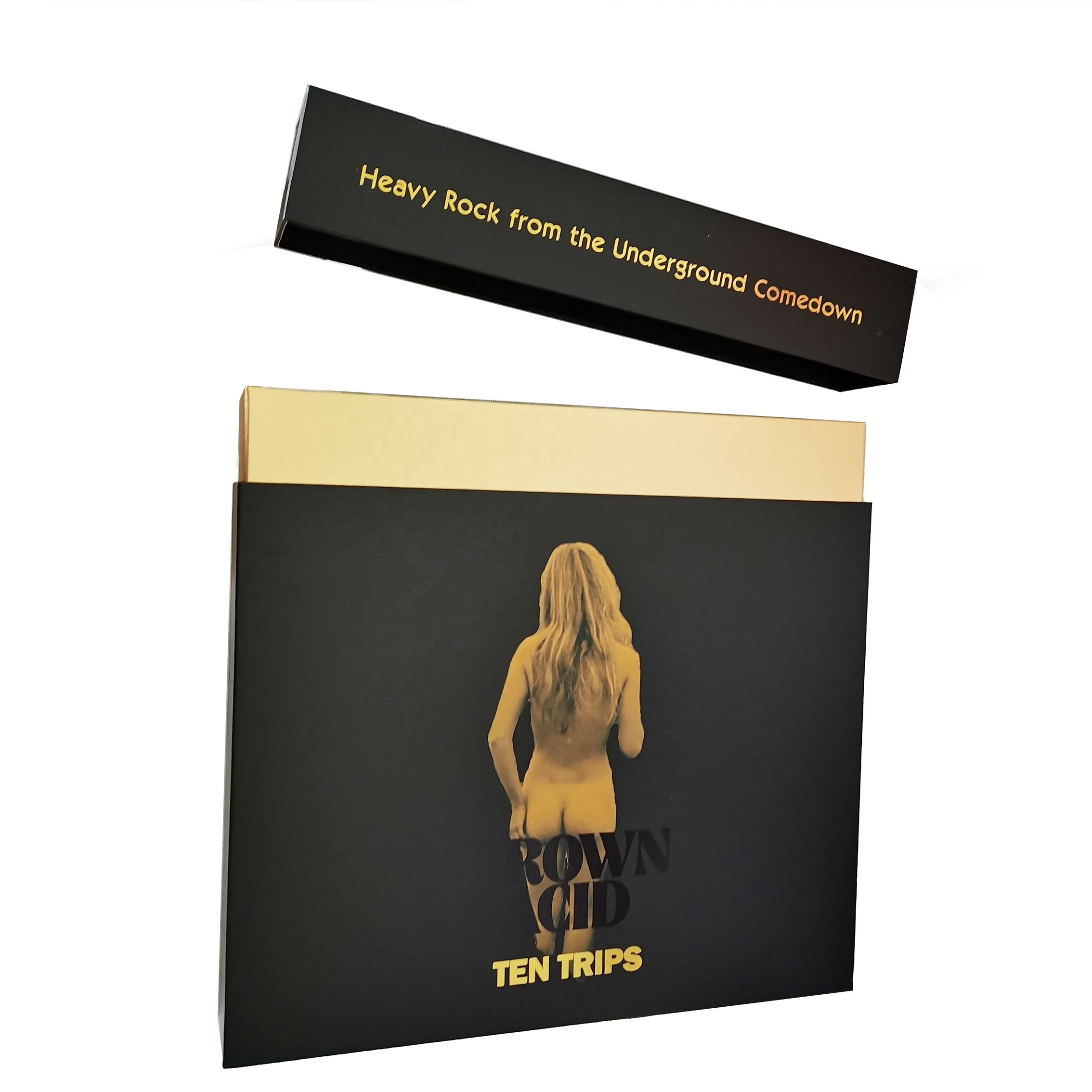 Custom Logo Matt Black Slide Out CD DVD Vinyl Record Box | Guangdong Eco-Friendly Packaging