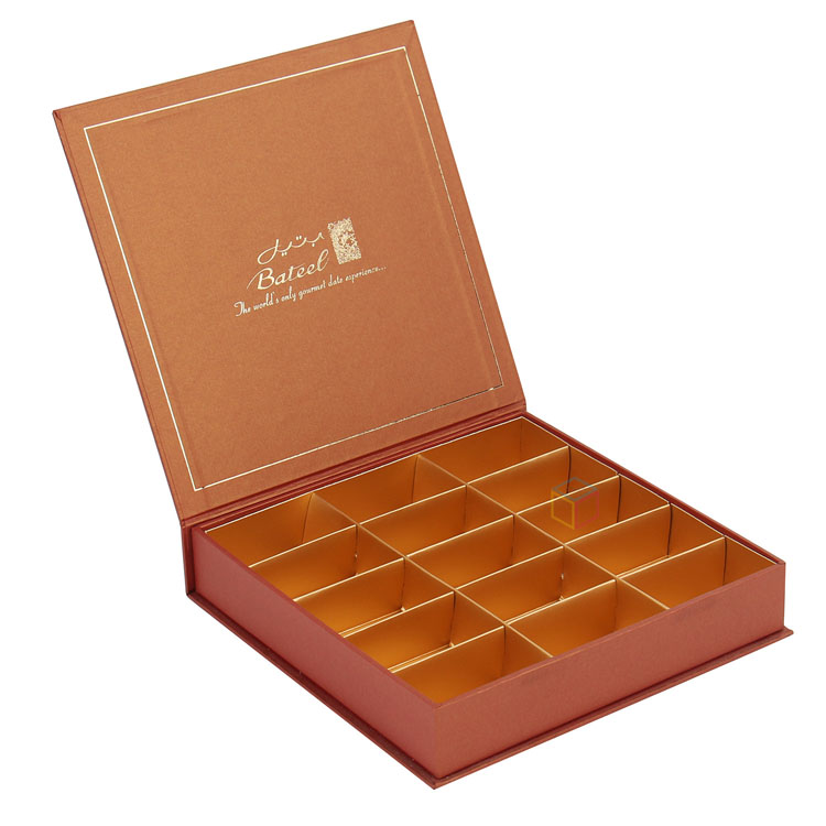 Custom Black Magnetic Box for Chocolate Bonbon Packaging | 16x8x2.5 cm Paper Inserts | Luxury Chocolate Box