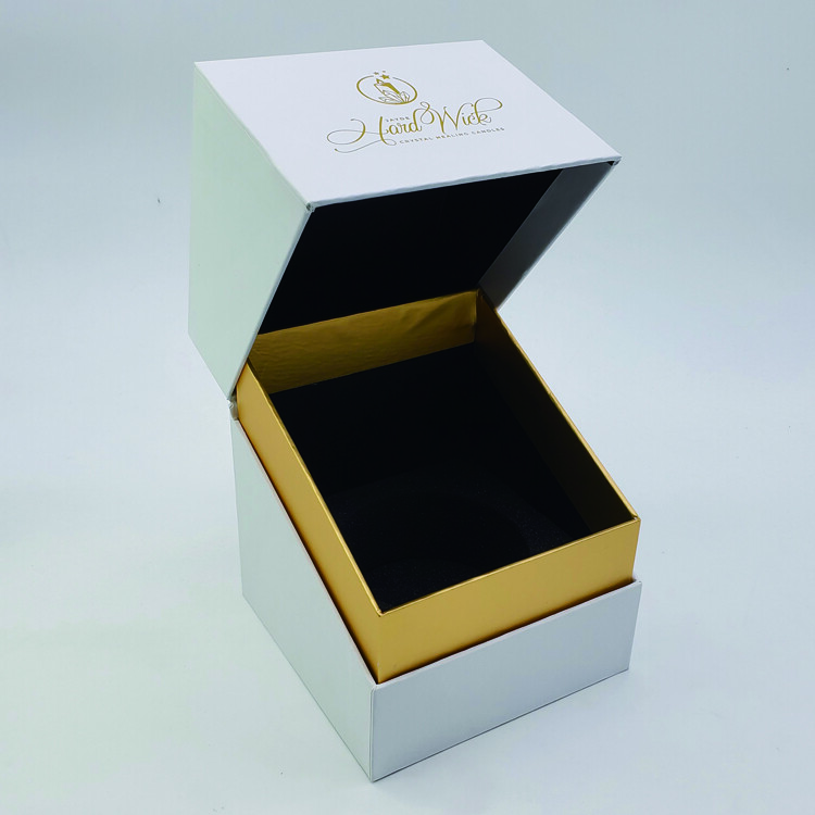 10x10x10 Luxury Candle Gift Box with Foam Insert for 8oz Pink Candles | Custom Elegant Packaging