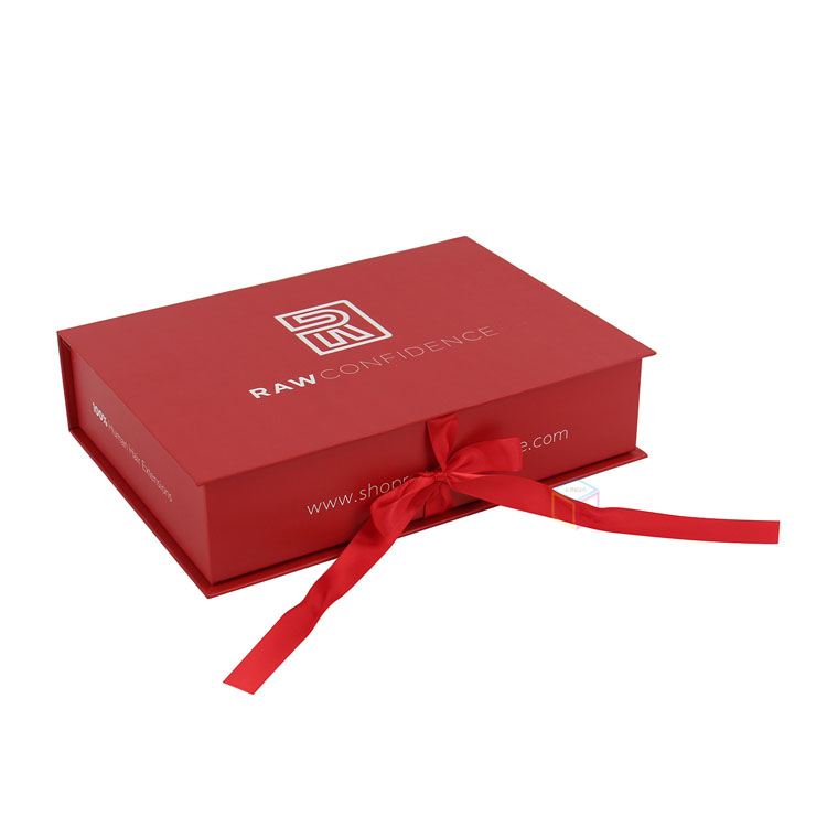 Custom Black Gift Box with Magnetic Lid | Magnetic Apparel Boxes | Book Shape Rigid Cardboard Ribbon Gift Paper Boxes