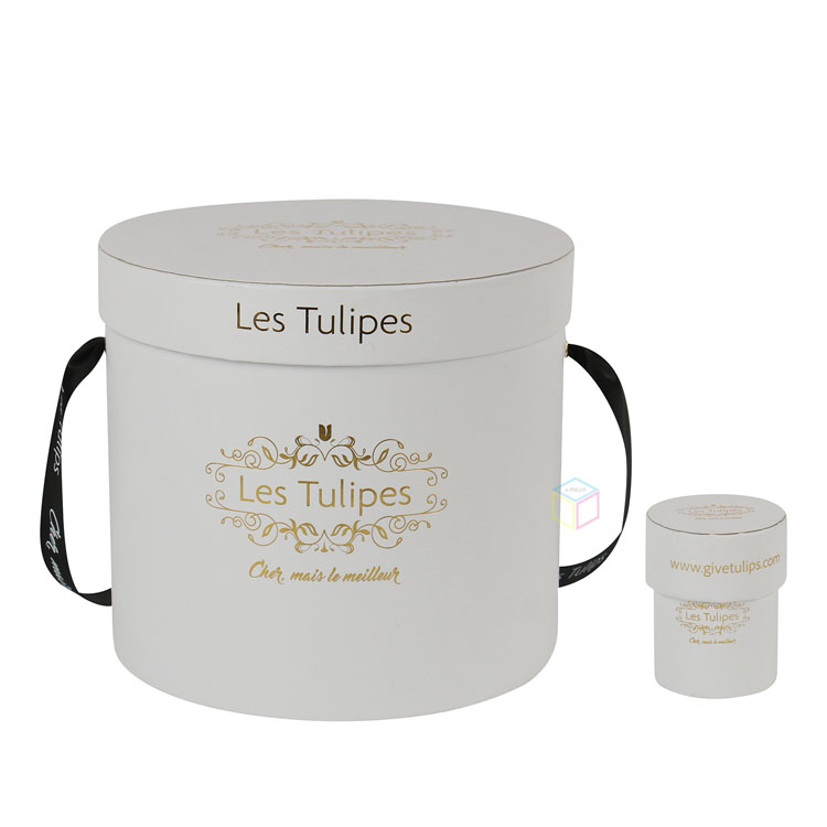 Wholesale Solid Color Flower Hug Bucket Round Flower Box Three-piece Set | Eco-Friendly Packaging